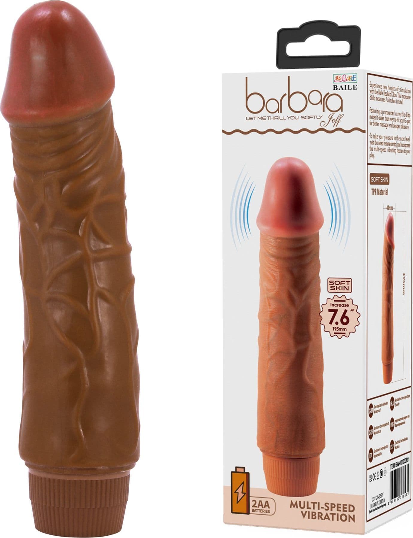 Vibratore dildo realistico anale vaginale vibrante marrone 195 mm in Vibratori G-Spot Kondorama - Martinsicuro, commercioVirtuoso.it