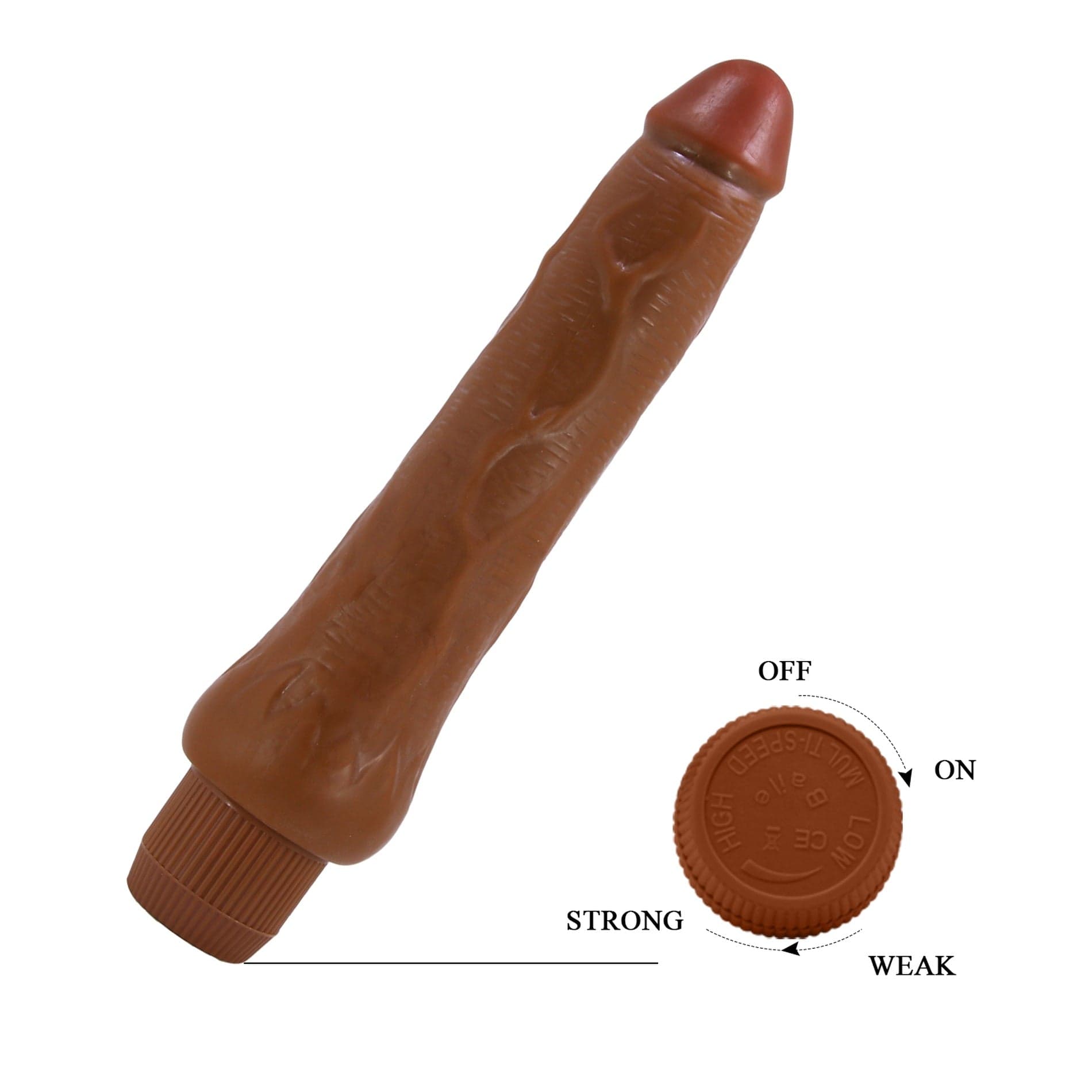 Vibratore dildo realistico anale vaginale vibrante marrone 250 mm in Vibratori G-Spot Kondorama - Martinsicuro, commercioVirtuoso.it