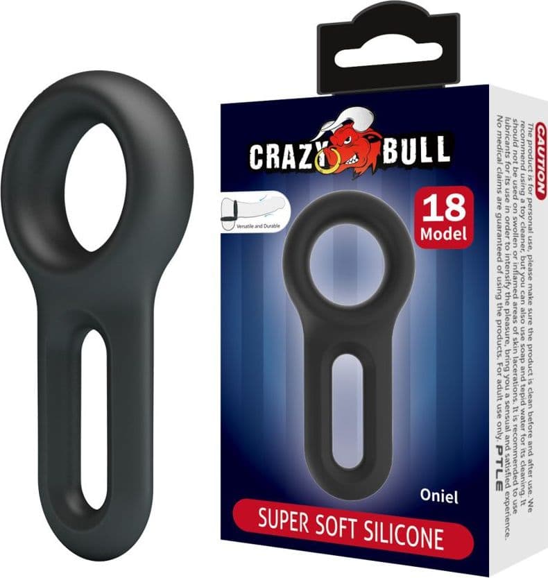 Crazy Bull Oniel Super Soft Silicone Ring anello fallico elastico in silicone nero