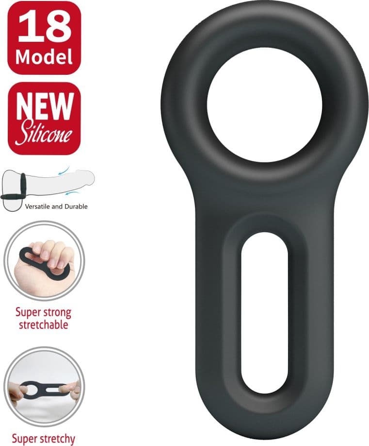 Crazy Bull Oniel Super Soft Silicone Ring anello fallico elastico in silicone nero in Anelli fallici e vibranti Kondorama - Martinsicuro, commercioVirtuoso.it