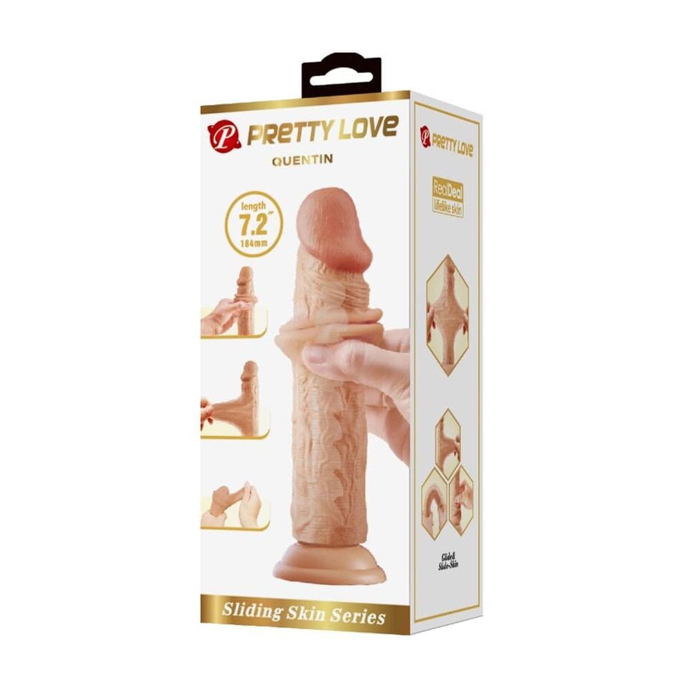 PRETTY LOVE dildo realistico vertebrato con ventosa e pelle scorrevole rosa carne 18 cm in Dildo realistici Kondorama - Martinsicuro, commercioVirtuoso.it