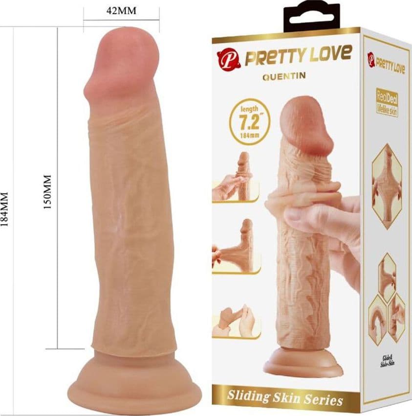 PRETTY LOVE dildo realistico vertebrato con ventosa e pelle scorrevole rosa carne 18 cm in Dildo realistici Kondorama - Martinsicuro, commercioVirtuoso.it