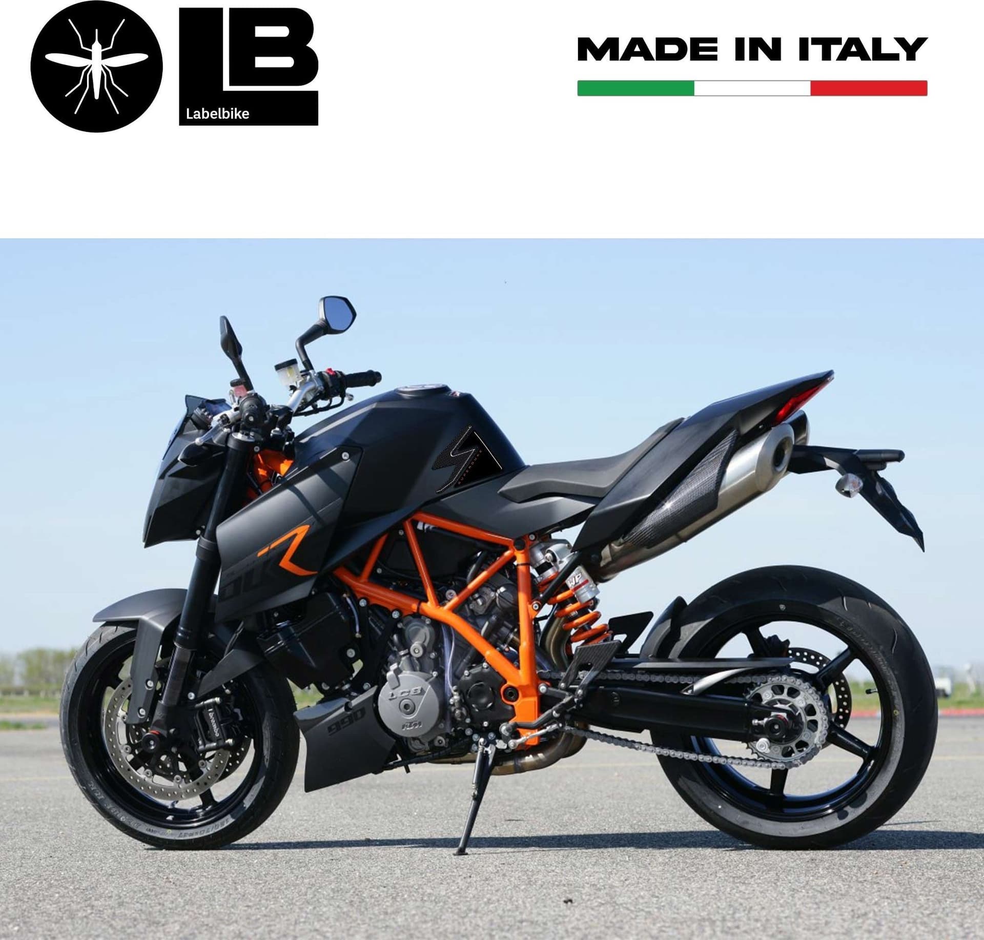 Adesivi 3D Protezioni Laterali Serbatoio compatibili con Ktm Superduke 990 1290 in Paraserbatoio LabelBike - Bibbiano, commercioVirtuoso.it