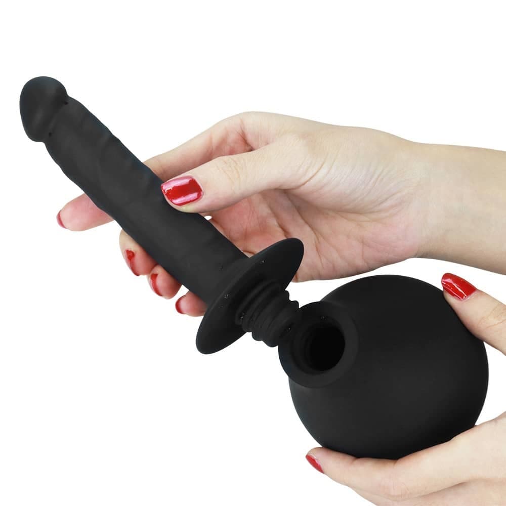 LOVETOY doccia anale con dildo realistico in silicone nero in prodotto Kondorama - Martinsicuro, commercioVirtuoso.it