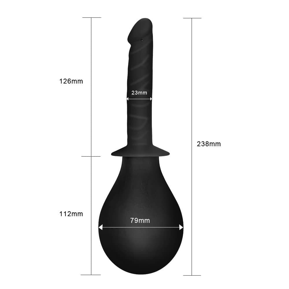 LOVETOY doccia anale con dildo realistico in silicone nero in prodotto Kondorama - Martinsicuro, commercioVirtuoso.it