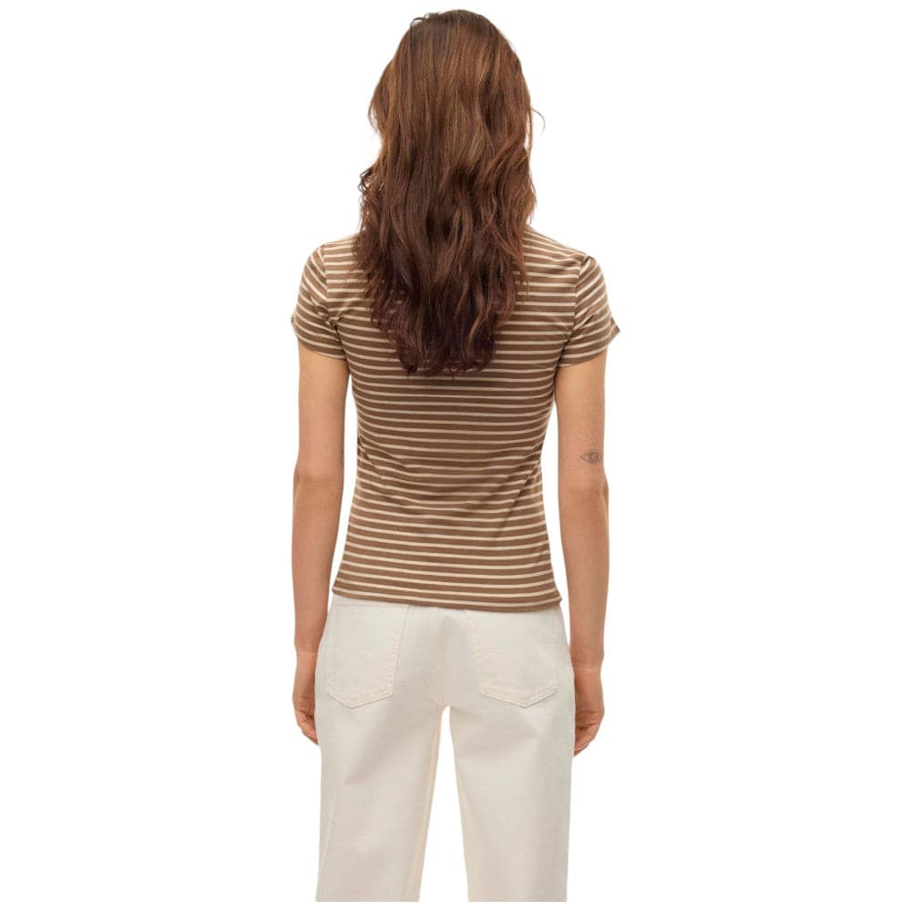 Vero Moda t-shirt a righe beige e marrone Fiona 10300882 T-shirt Vero Moda