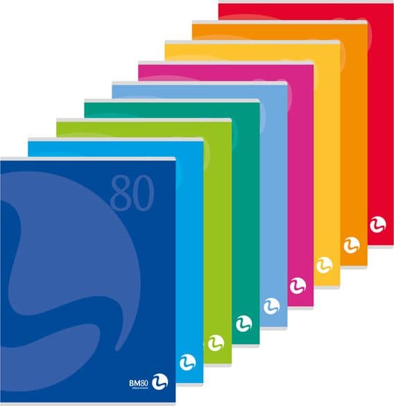 MAXIQUADERNO A4 80gr 80fg+1 rigo di 3a copertina 250gr COLOR 80 BM
