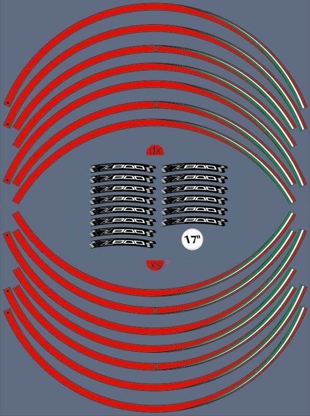 KIT STRISCE ADESIVE compatibili per CERCHI 17 MOTO KAWASAKI Z800 Adesivi tuning in Decalcomanie adesivi e magneti LabelBike - Bibbiano, commercioVirtuoso.it