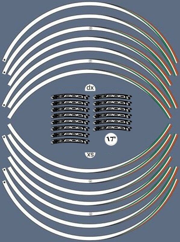 KIT STRISCE ADESIVE compatibili per CERCHI 17 MOTO KAWASAKI Z800 Adesivi tuning in Decalcomanie adesivi e magneti LabelBike - Bibbiano, commercioVirtuoso.it