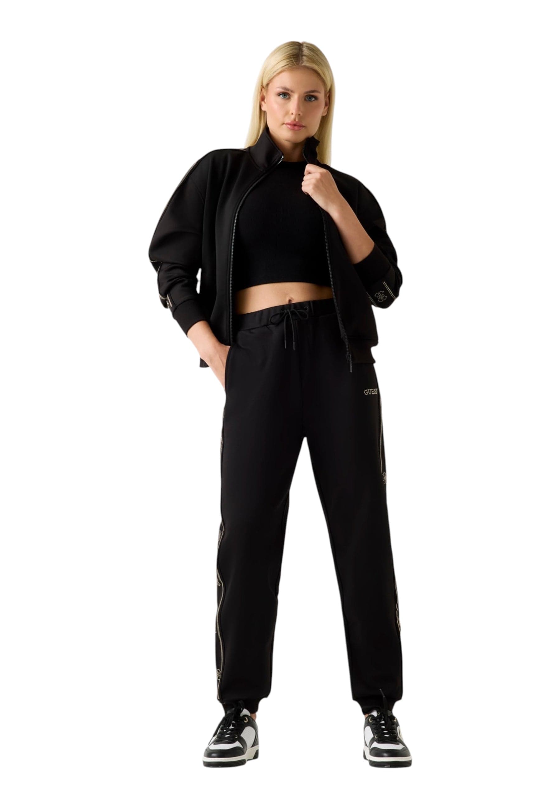 GUESS ACTIVEWEAR Felpa full zip Donna Guess Activewear da donna in Felpe senza cappuccio Drestige - Casamassima, commercioVirtuoso.it