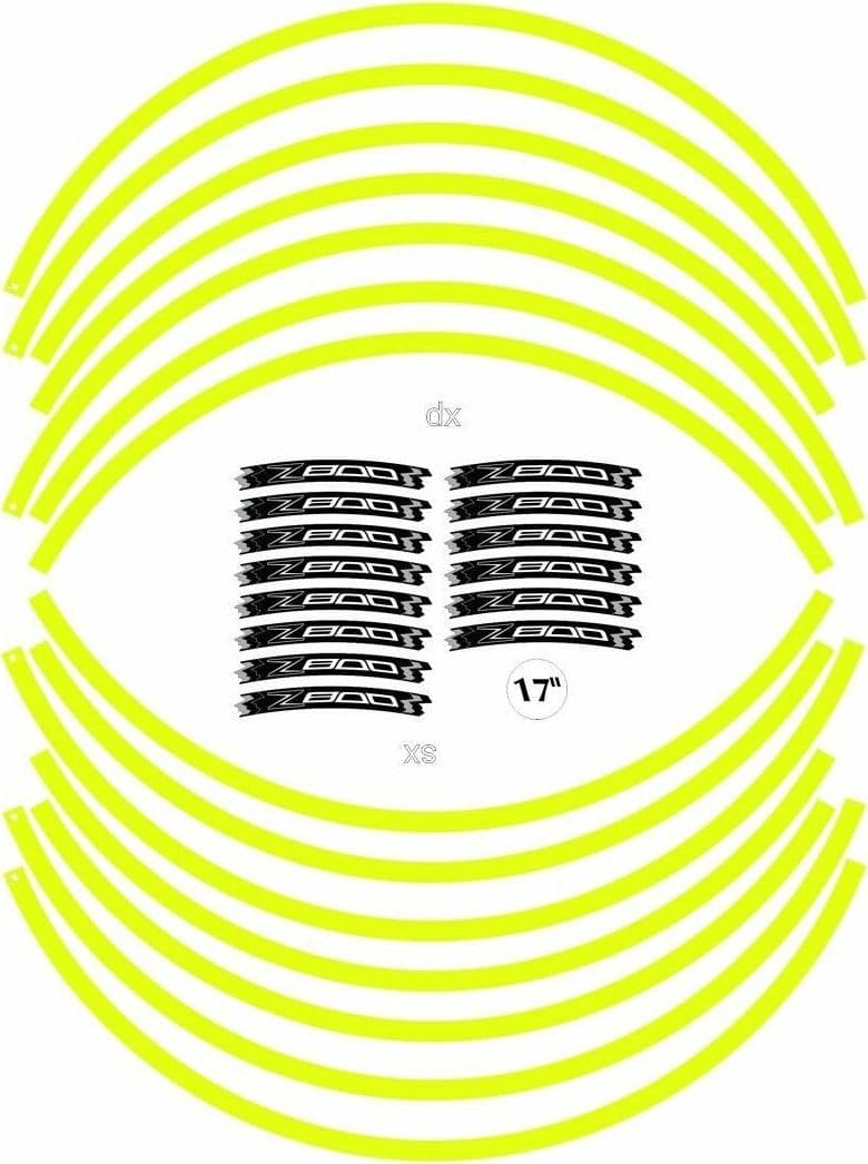 KIT STRISCE ADESIVE compatibili per CERCHI 17 MOTO KAWASAKI Z800- GIALLO FLUO in Decalcomanie adesivi e magneti LabelBike - Bibbiano, commercioVirtuoso.it