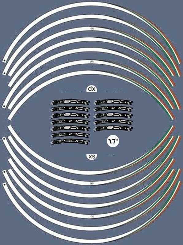 KIT STRISCE ADESIVE compatibili per CERCHI 17 MOTO KAWASAKI Z900 Adesivi tuning in Decalcomanie adesivi e magneti LabelBike - Bibbiano, commercioVirtuoso.it