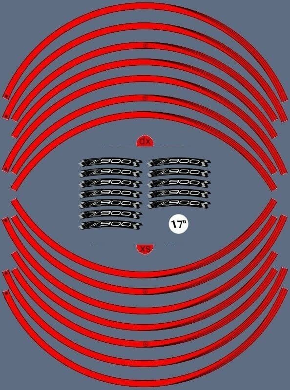 KIT STRISCE ADESIVE compatibili per CERCHI 17 MOTO KAWASAKI Z900 Adesivi tuning in Decalcomanie adesivi e magneti LabelBike - Bibbiano, commercioVirtuoso.it