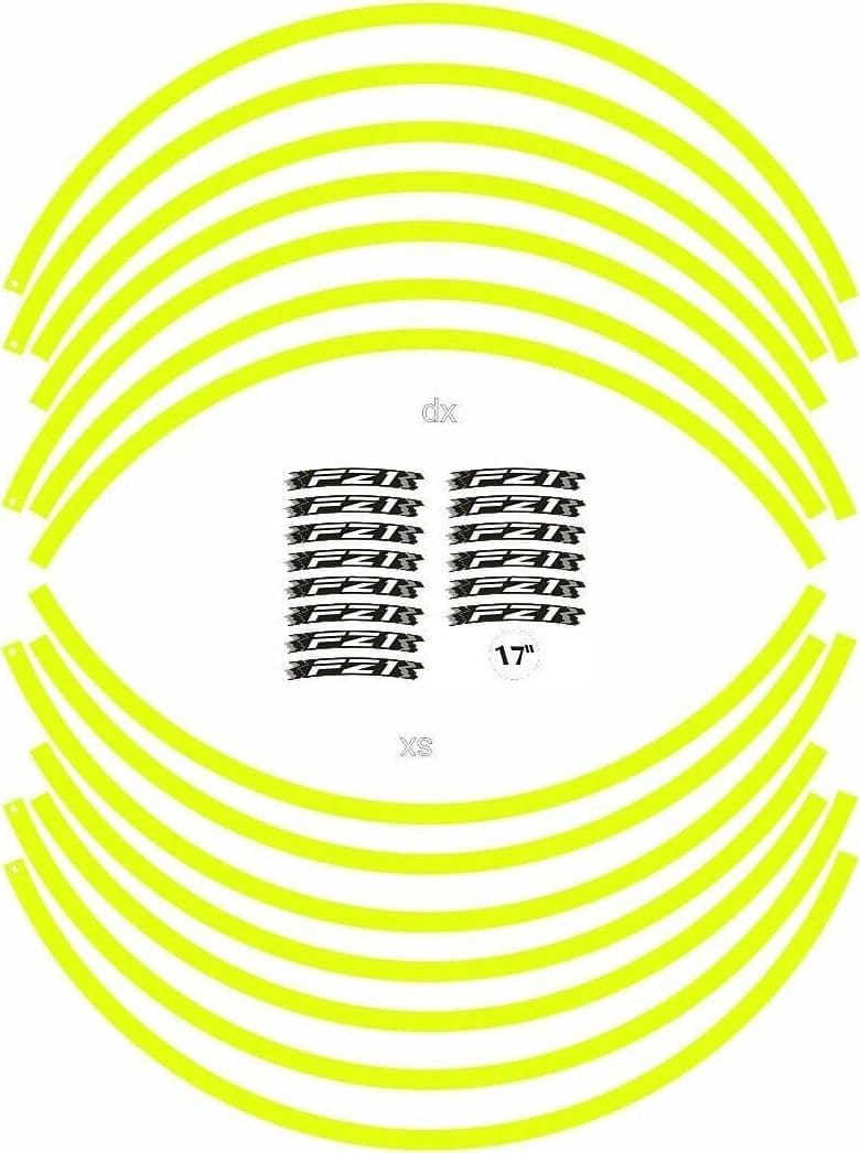 KIT STRISCE ADESIVE compatibili per CERCHI 17 MOTO NAKED YAMAHA FZ1 GIALLO FLUO in Decalcomanie adesivi e magneti LabelBike - Bibbiano, commercioVirtuoso.it