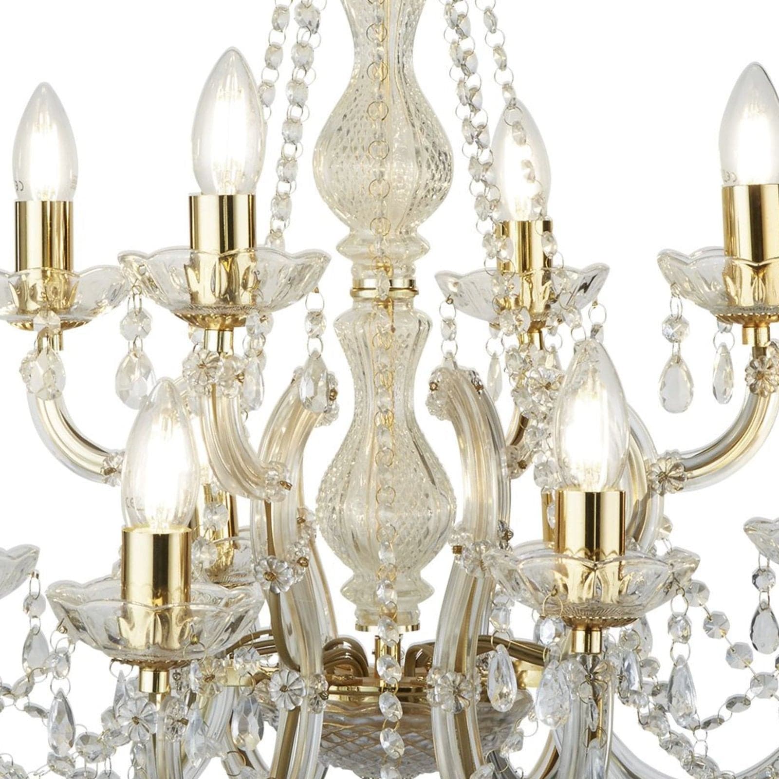 Lampadario Classico Marie Therese Acciaio Oro Vetro Trasparente 12 Luci E14 in Lampadari LuceArt - Montecorvino Pugliano, commercioVirtuoso.it