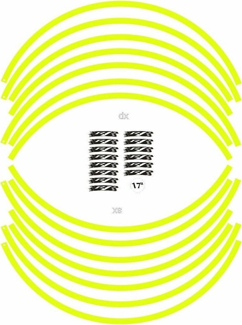 KIT STRISCE ADESIVE compatibili per CERCHI 17 MOTO YAMAHA YZF-R1 GIALLO FLUO in Decalcomanie adesivi e magneti LabelBike - Bibbiano, commercioVirtuoso.it