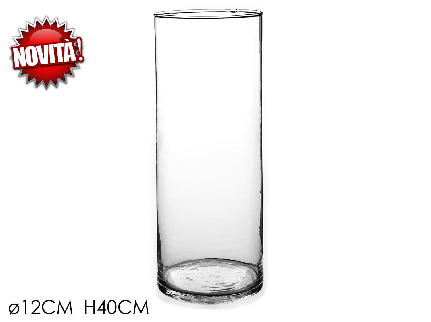 Vaso Vetro Cilindro Ø12xH40CM in Vasi Save The Money - Rimini, commercioVirtuoso.it