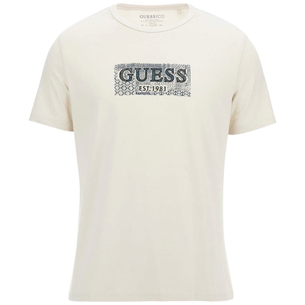 Guess t-shirt beige chiaro logo box M5GI19 J1314 G1V7 T-shirt Guess