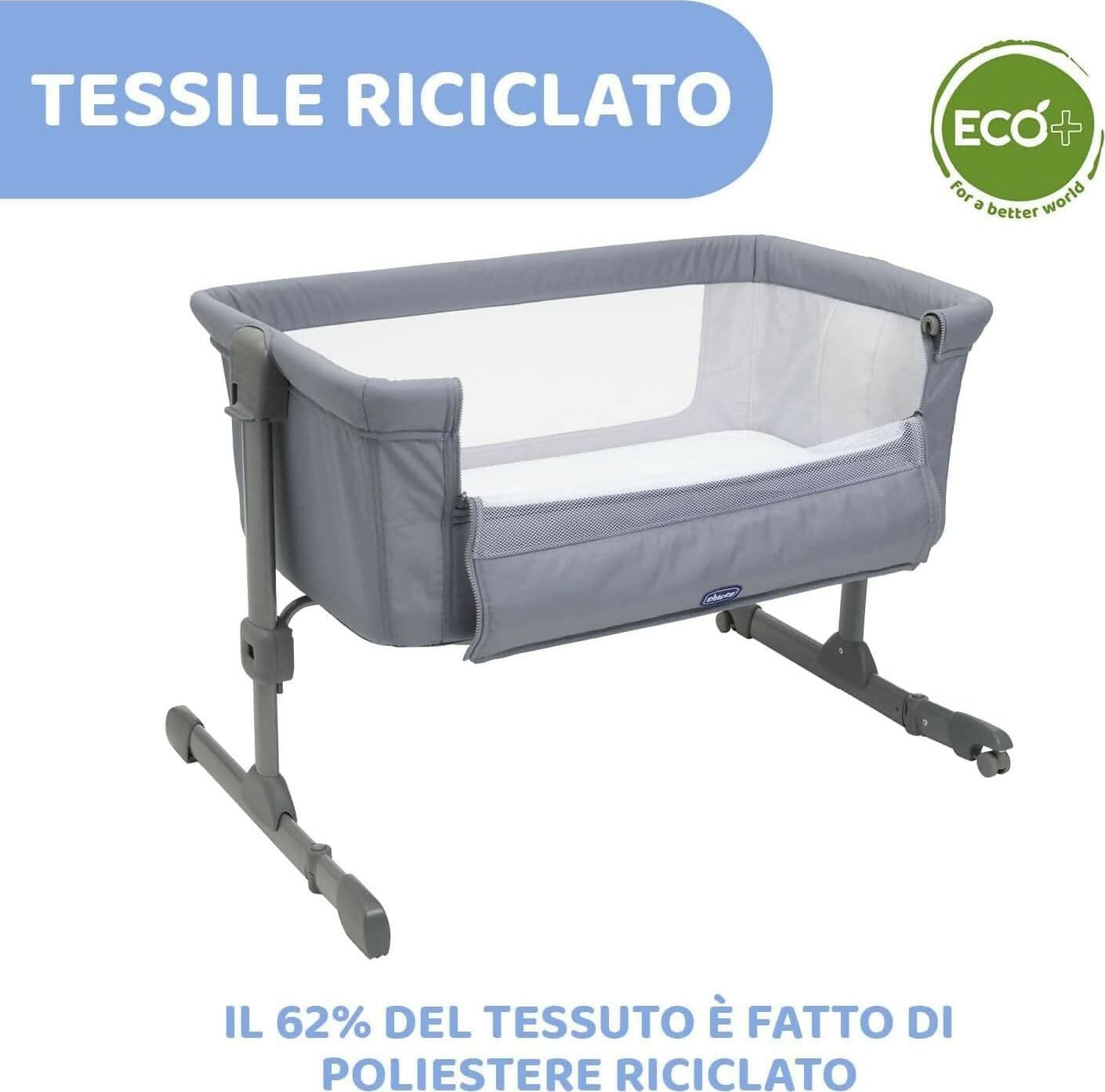 CHICCO Next2Me Essential - Culla Neonato, Compatibile Con Diversi Letti, Altezza Regolabile, Inclinabile, Buona Circolazione Dell'Aria, Materasso E Borsa Inclusi, Vari Colori Disponibili, Stone Re_Lux E Dove Re_Lux in Lettini da affiancare Sanitaria Gioia del Bimbo - Villa San Giovanni, commercioVirtuoso.it