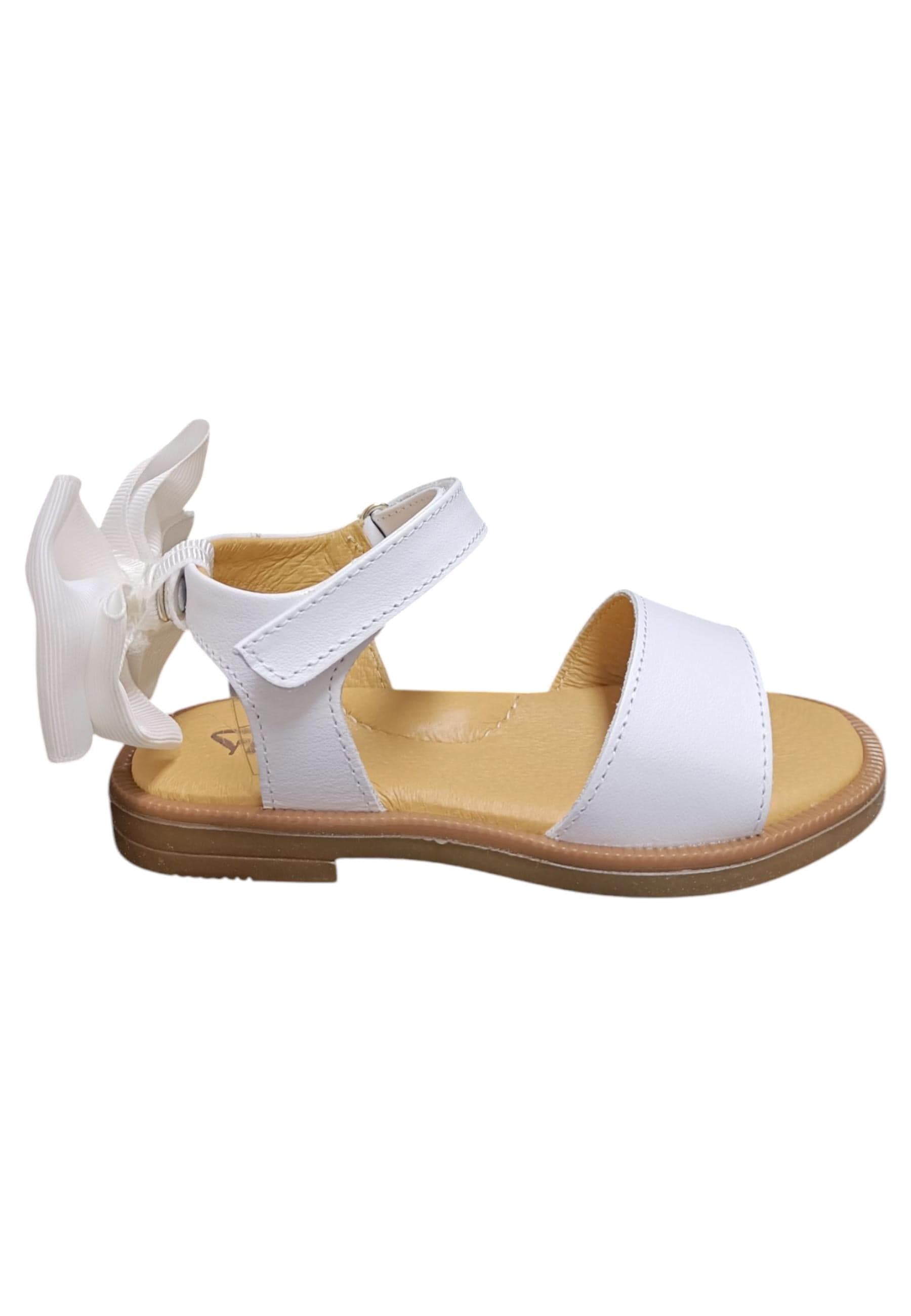 Sandalo bambina Platis Open Classic bianco pelle - Sandalo da passeggio con velcro - 6