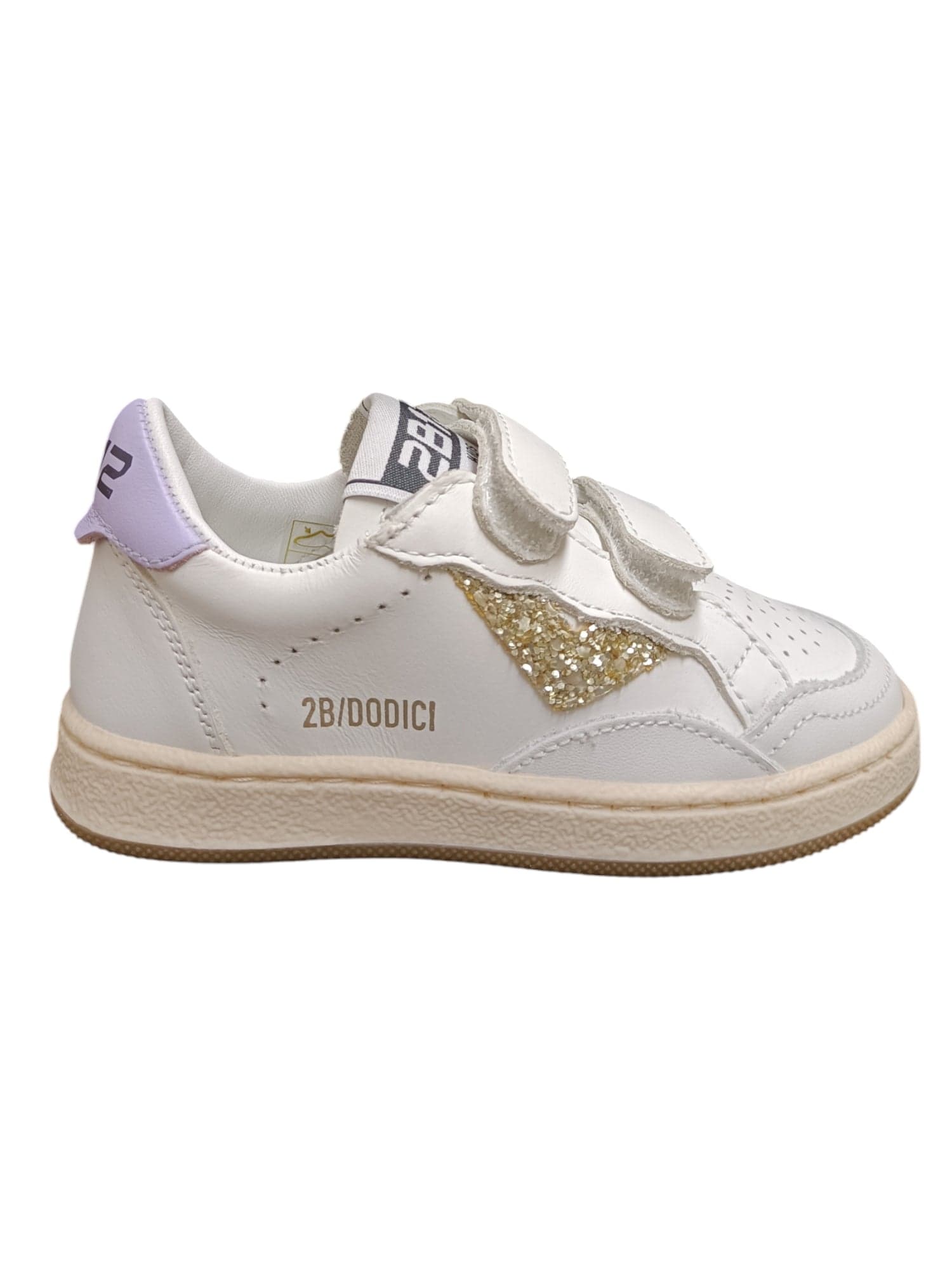 Scarpe sneakers Bambine e ragazze 2B12 BABYMINI PLAY  bianco-oro-viola velcro - 6