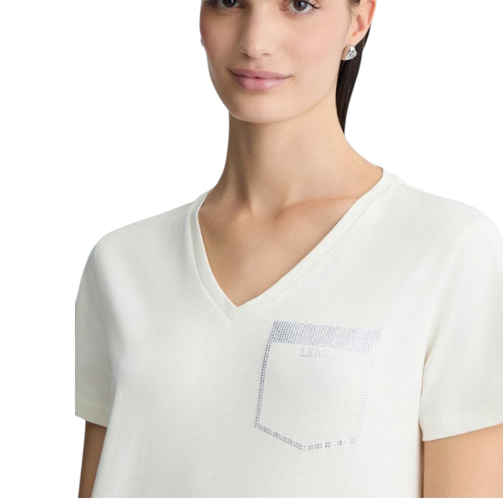 Liu Jo t-shirt panna con strass TA5172JS923 M9129 T-shirt Liu Jo