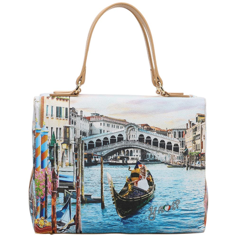 YNot borsa boston bag con tracolla stampa Dream in Venice YES702S5