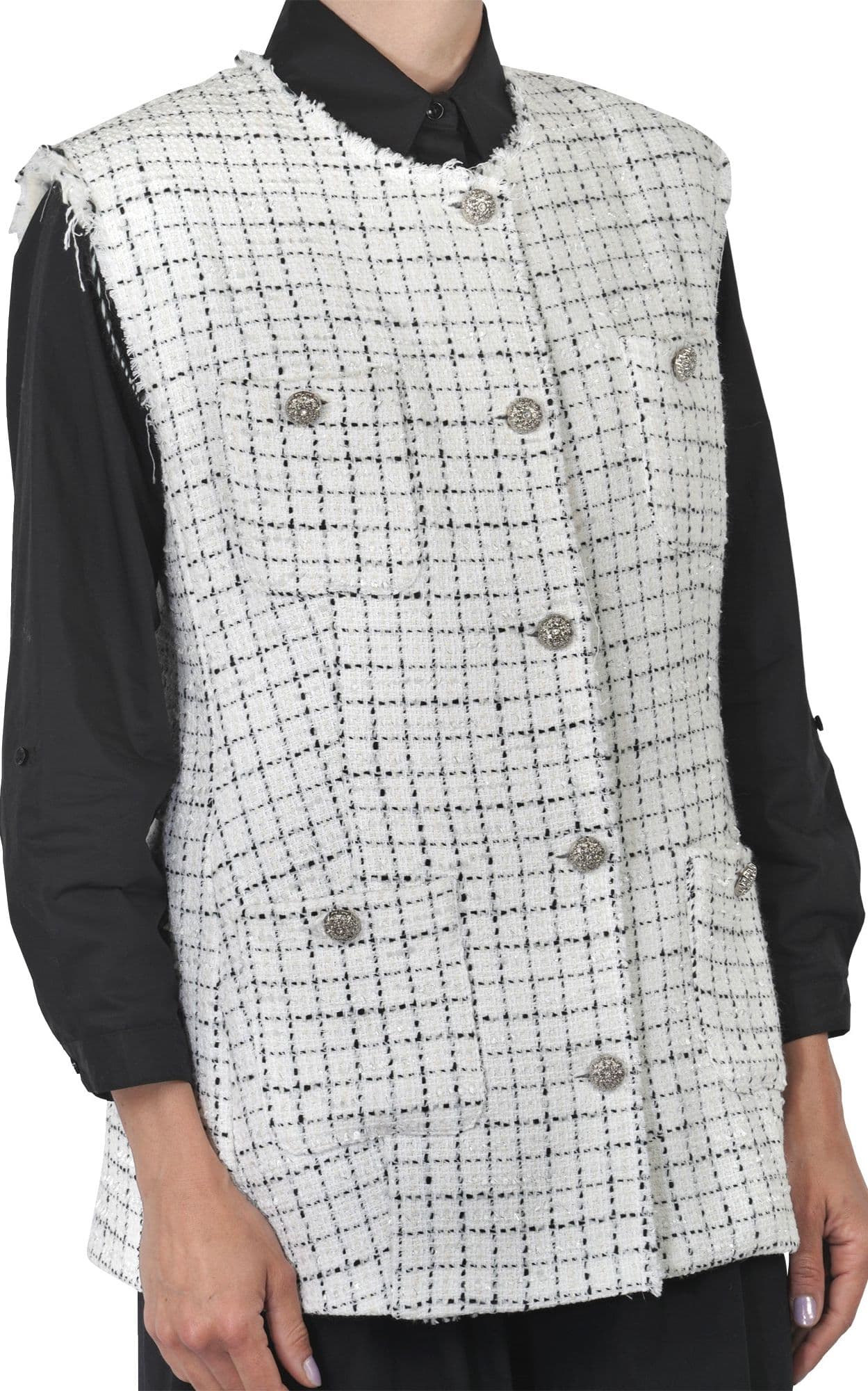 SO ALLURE So Allure - Gilet - 451642 - Bianco/Nero da donna in Gilet Drestige - Casamassima, commercioVirtuoso.it