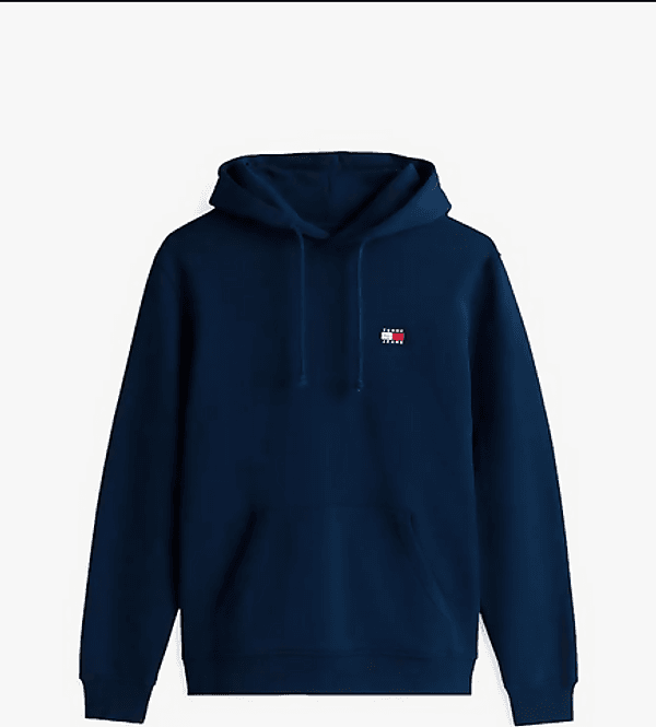 Felpa per uomo della Tommy Jeans con cappuccio e tascone centrale, in cotone