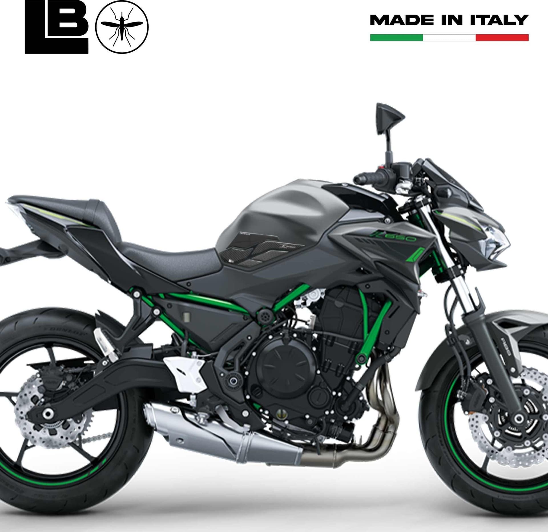 Adesivi 3D Protezioni Laterali serbatoio compatibili con Kawasaki Z650 2023-2025 in Decalcomanie adesivi e magneti LabelBike - Bibbiano, commercioVirtuoso.it