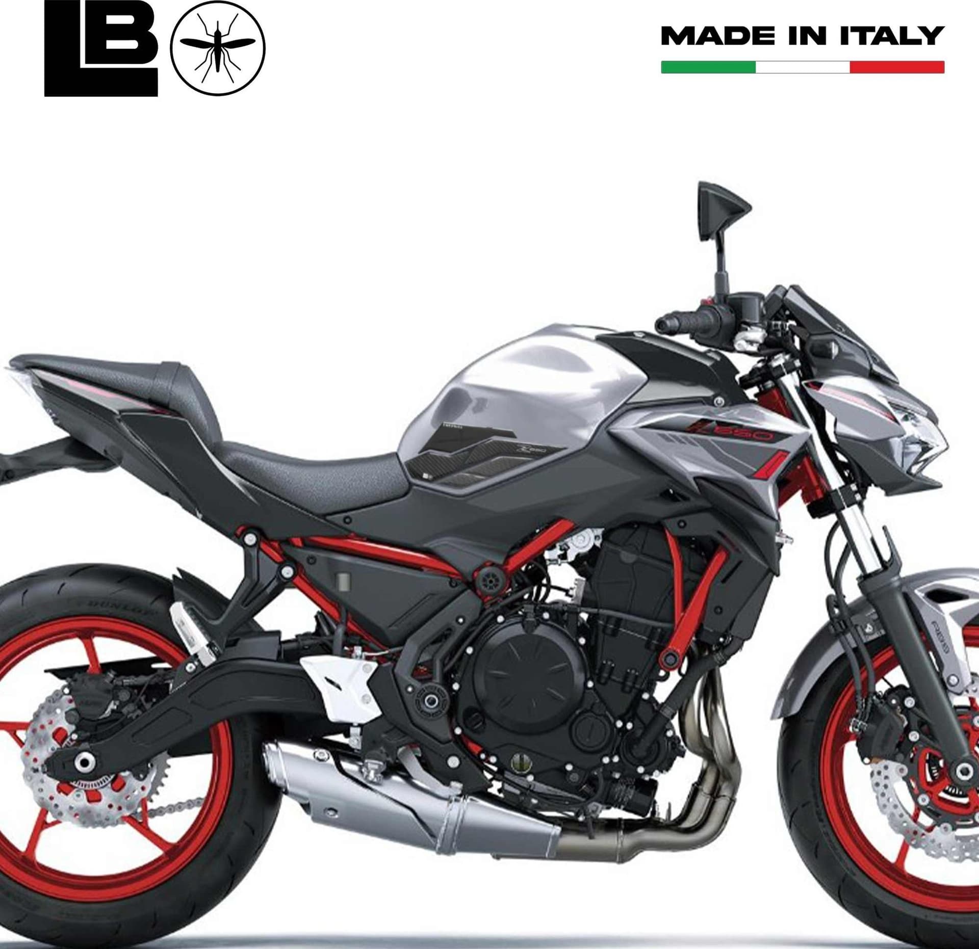 Adesivi 3D Protezioni Laterali serbatoio compatibili con Kawasaki Z650 2023-2025 in Decalcomanie adesivi e magneti LabelBike - Bibbiano, commercioVirtuoso.it