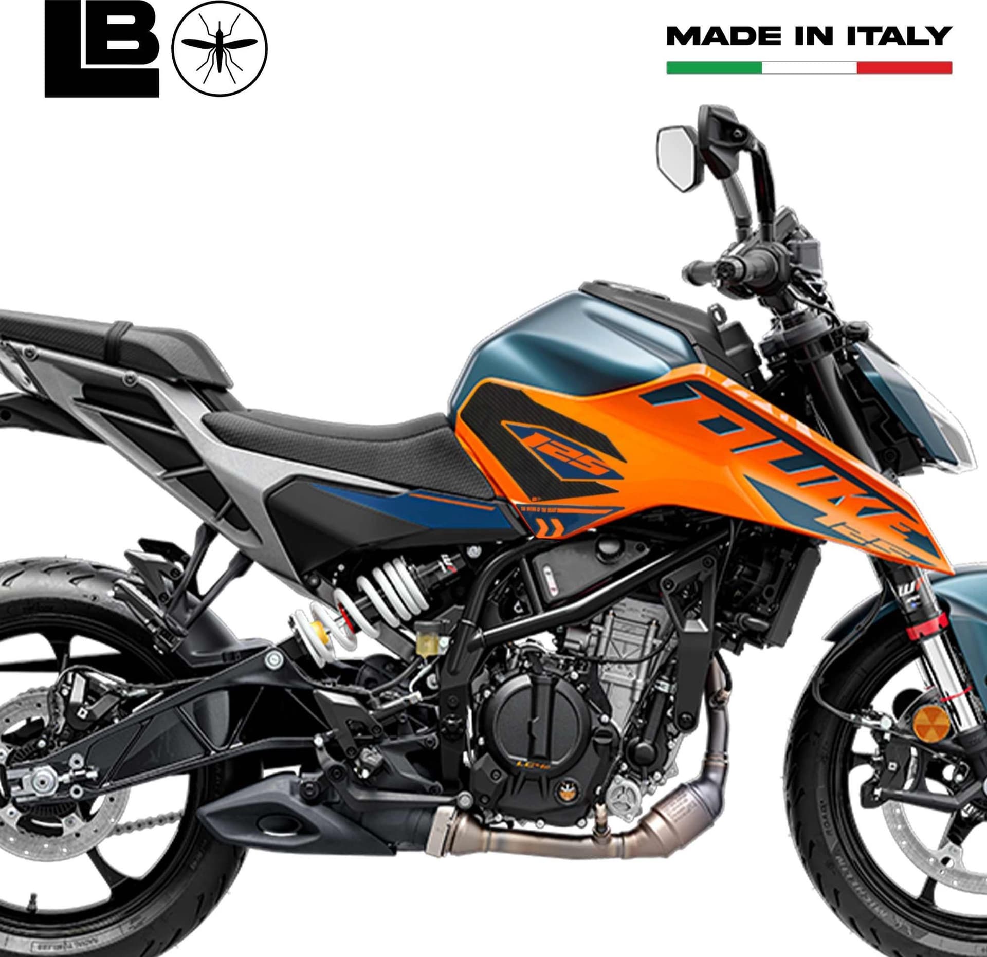 Adesivi 3D Protezioni laterali serbatoio compatibili con KTM 125 Duke 2024-2025 in Decalcomanie adesivi e magneti LabelBike - Bibbiano, commercioVirtuoso.it