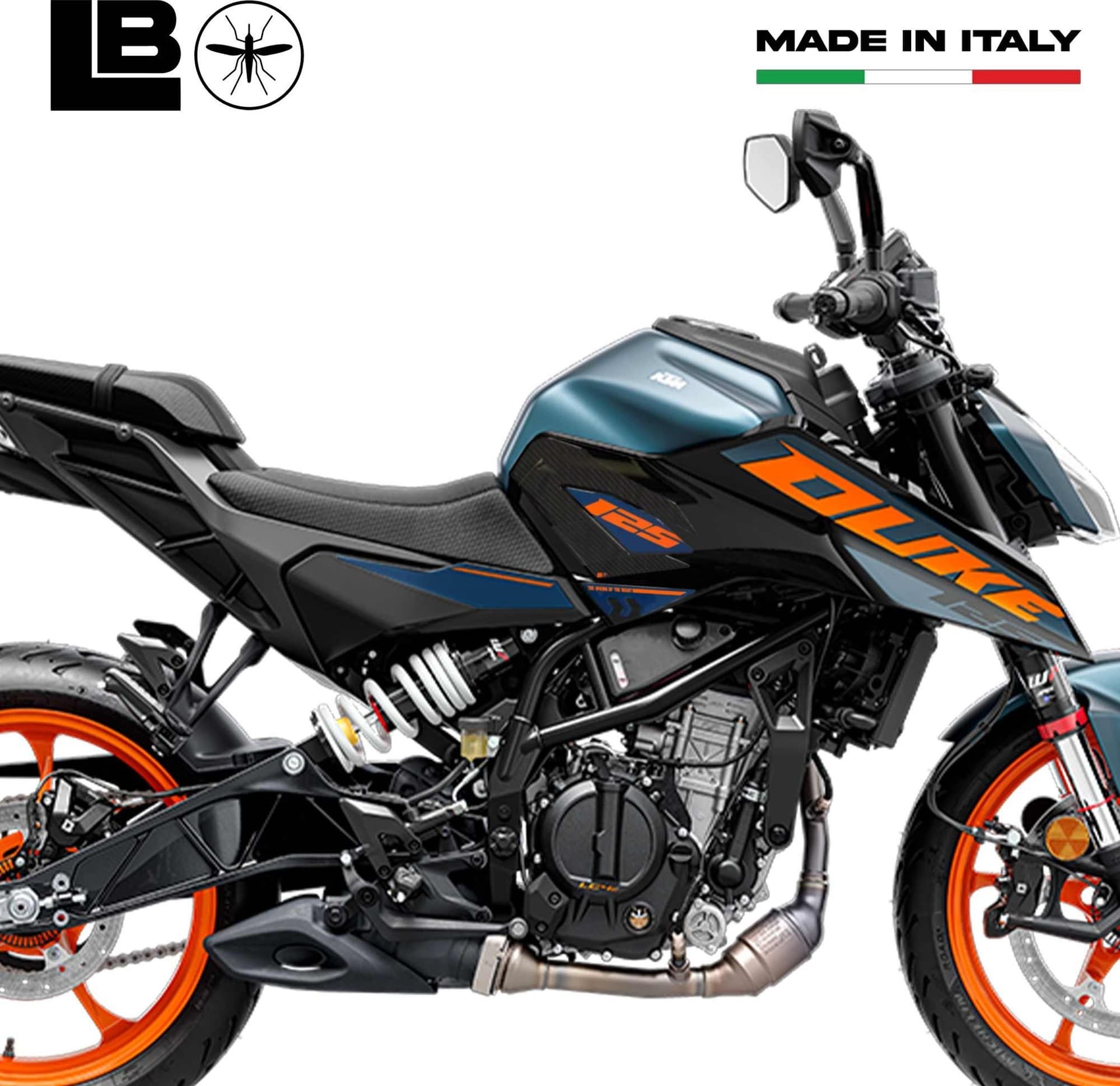 Adesivi 3D Protezioni laterali serbatoio compatibili con KTM 125 Duke 2024-2025 in Decalcomanie adesivi e magneti LabelBike - Bibbiano, commercioVirtuoso.it