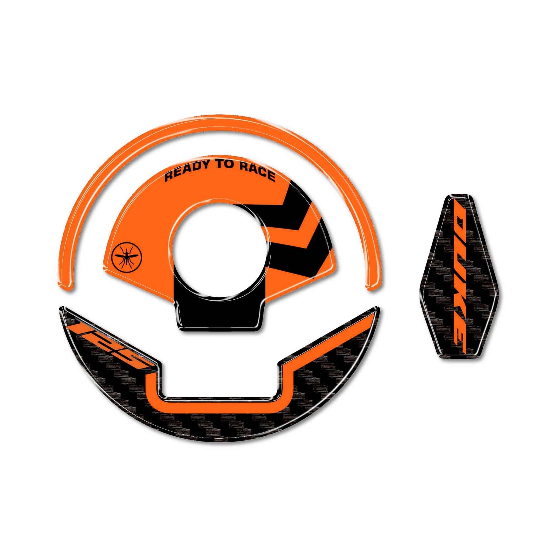 Adesivi 3D tappo serbatoio chiave moto compatibili con KTM 125 Duke 2024-2025 in Decalcomanie adesivi e magneti LabelBike - Bibbiano, commercioVirtuoso.it