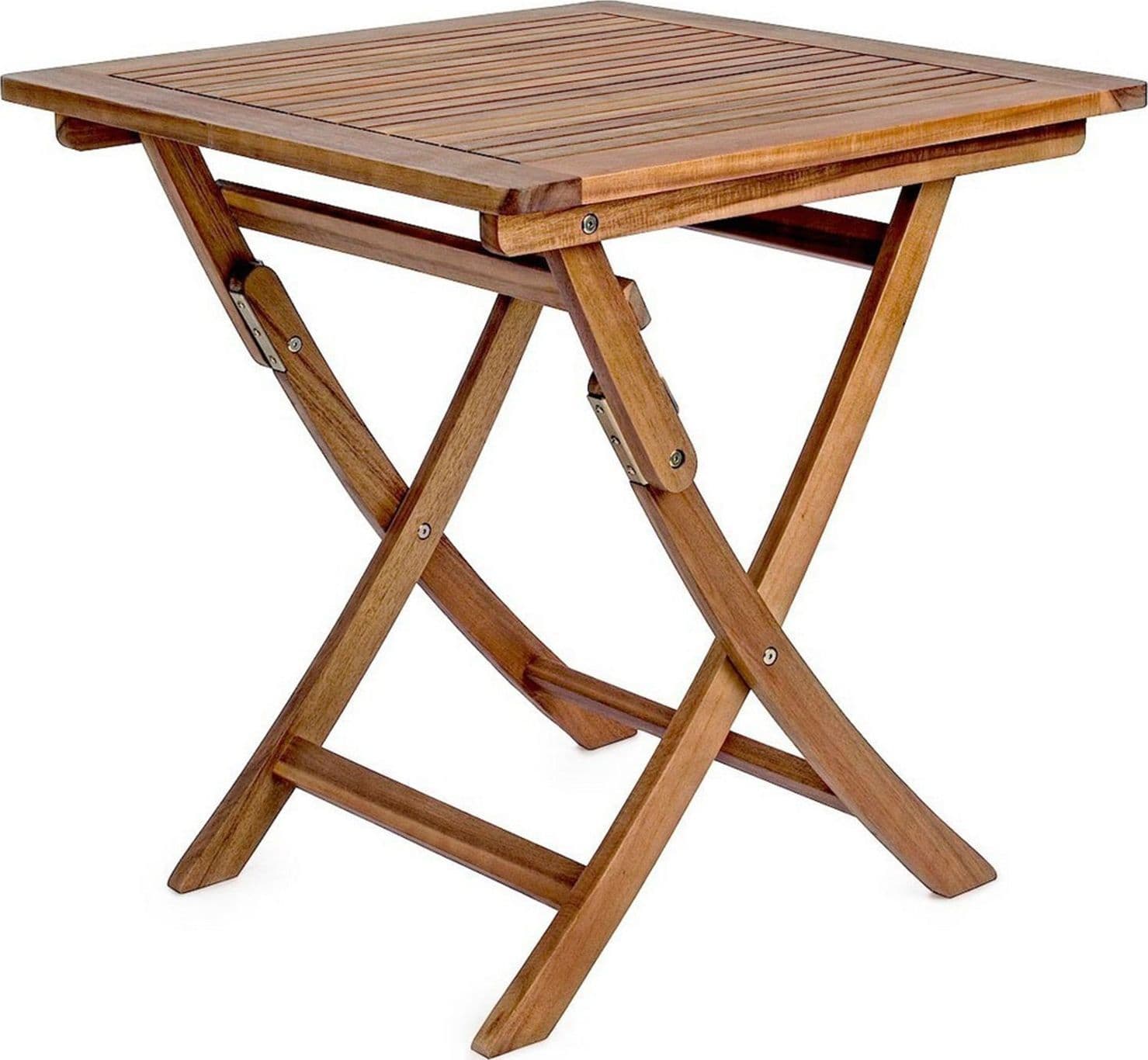 Tavolino da bar pieghevole "Noemi" in legno di acacia, finitura ad olio, per esterno – 70 x 70 cm – Andrea Bizzotto Spa –