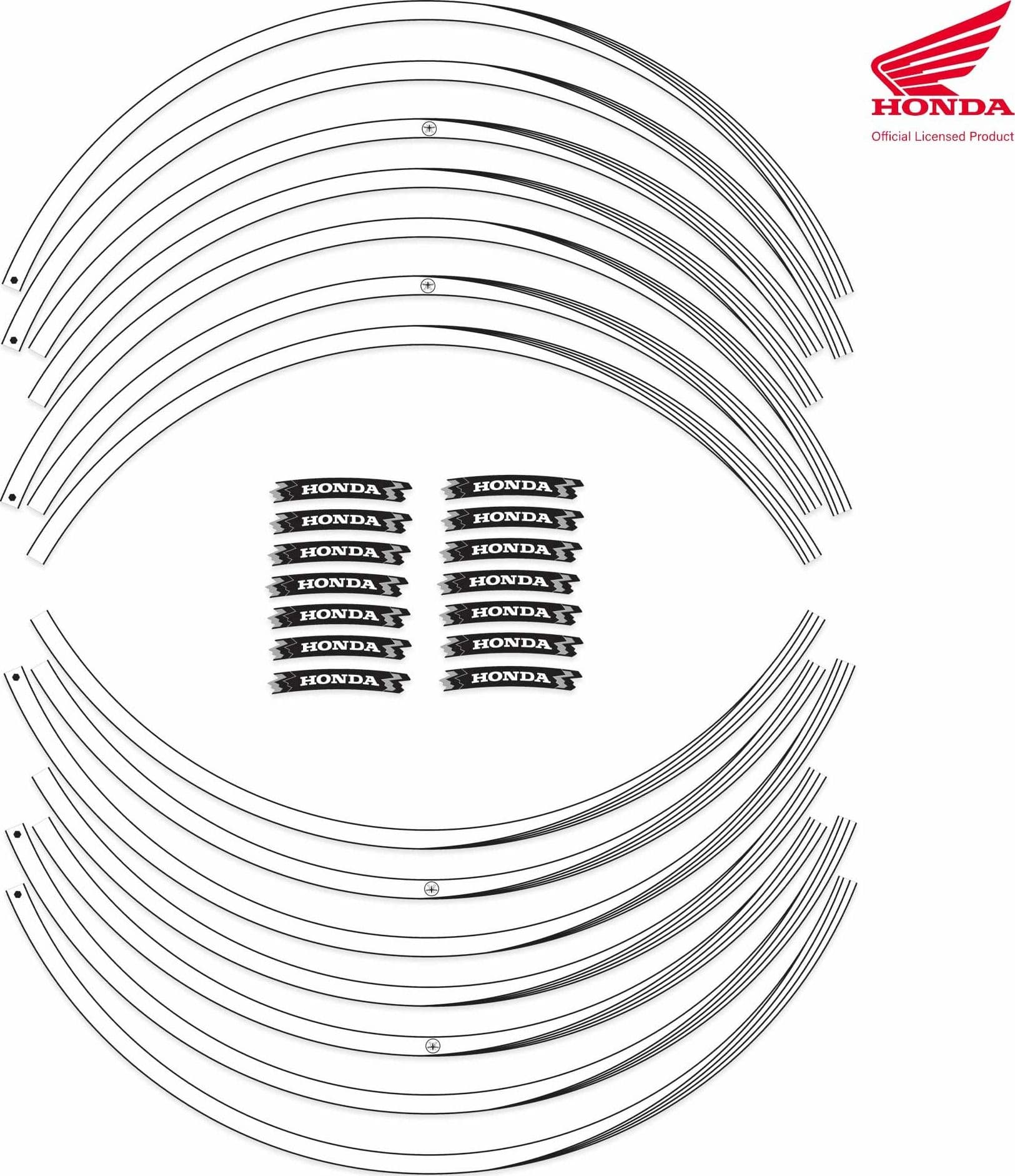 Strisce adesive 17" Licenza Ufficiale Honda Adesivi cerchi ruote moto - Bianco in Decalcomanie adesivi e magneti LabelBike - Bibbiano, commercioVirtuoso.it