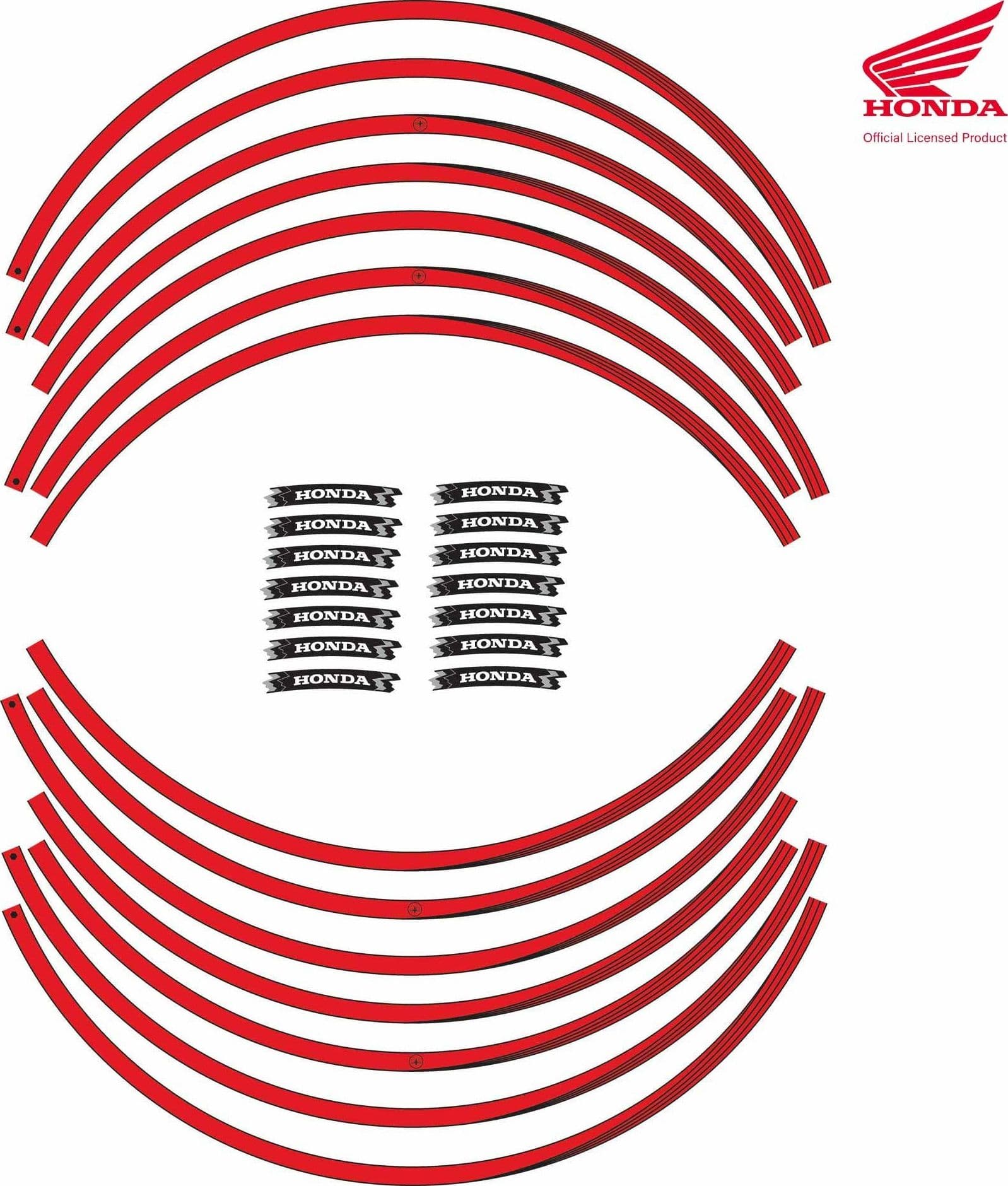 Strisce adesive 17" Licenza Ufficiale Honda Adesivi cerchi ruote moto - Rosso in Decalcomanie adesivi e magneti LabelBike - Bibbiano, commercioVirtuoso.it