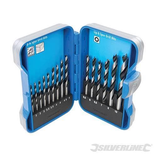 Set di punte con centraggio e scanalatura doppia per legno Silverline 15 pz in Attacchi Eternal Brico - Ariano Irpino, commercioVirtuoso.it