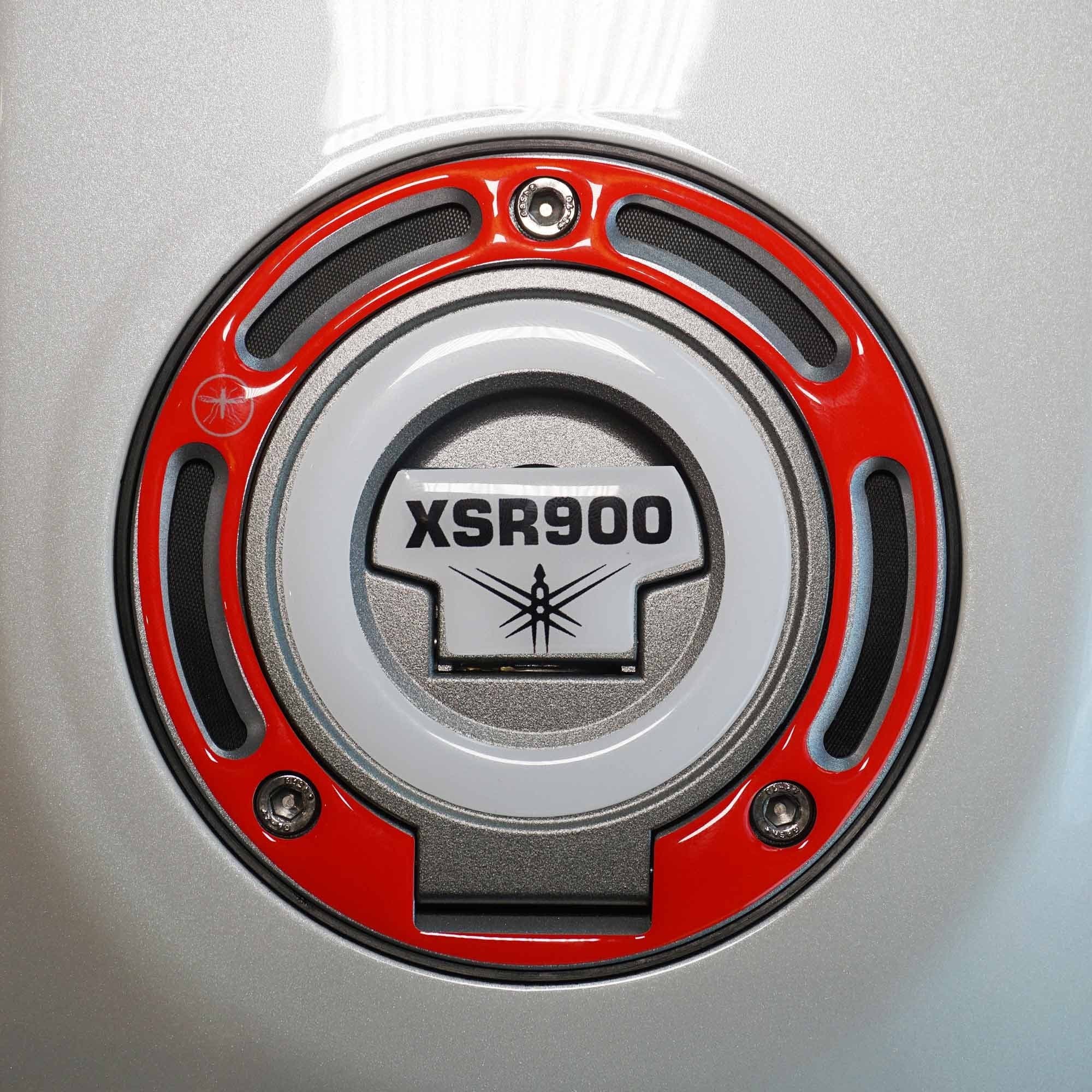 Adesivo 3D Protezione tappo serbatoio moto compatibile con Yamaha XSR900 rosso