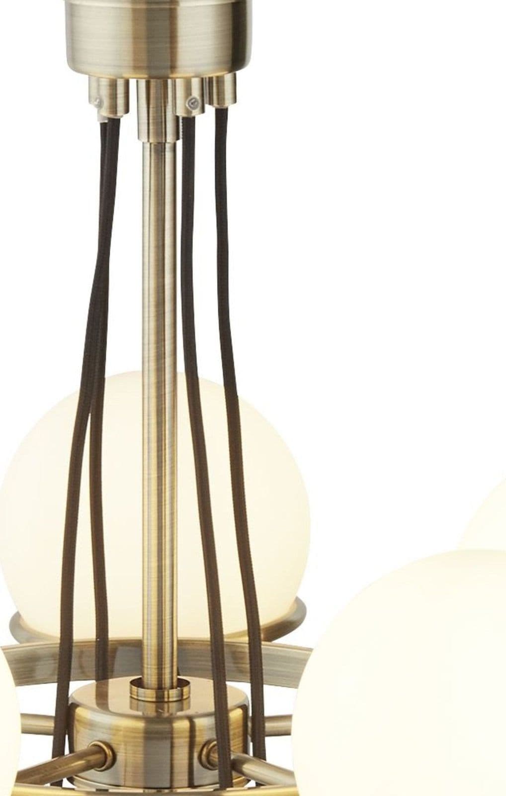 Lampadario Contemporaneo Sfera Acciaio Ottone Vetro 5 Luci E14 in Lampade a sospensione LuceArt - Montecorvino Pugliano, commercioVirtuoso.it