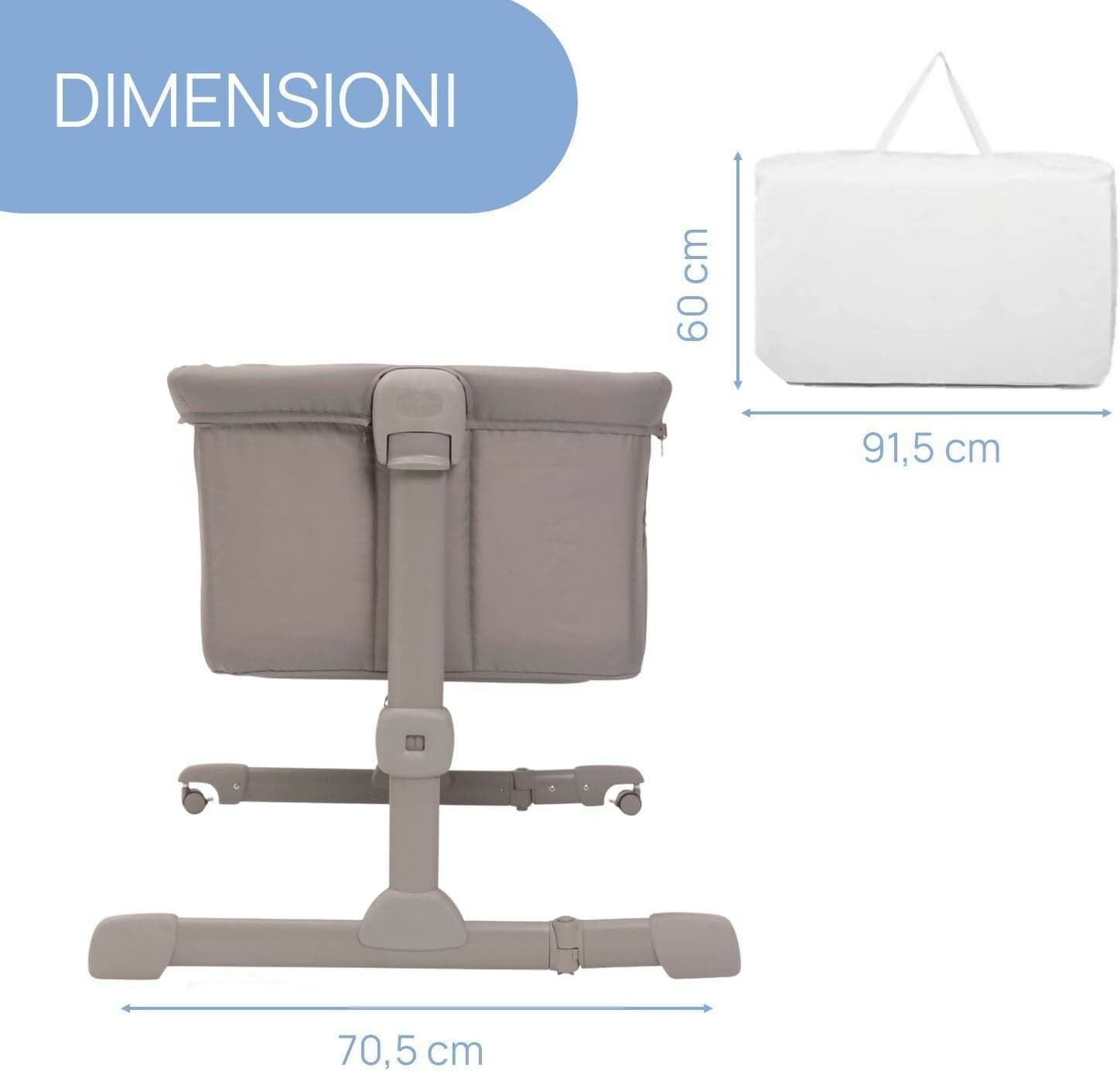 CHICCO Next2Me Essential - Culla Neonato, Compatibile Con Diversi Letti, Altezza Regolabile, Inclinabile, Buona Circolazione Dell'Aria, Materasso E Borsa Inclusi, Vari Colori Disponibili, Stone Re_Lux E Dove Re_Lux in Lettini da affiancare Sanitaria Gioia del Bimbo - Villa San Giovanni, commercioVirtuoso.it