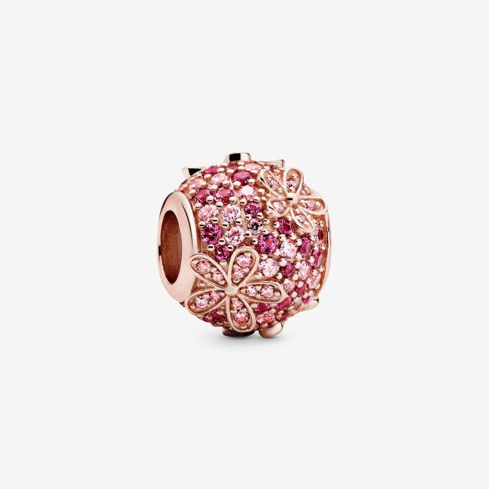 PANDORA Charm Margherita con pavé rosa
