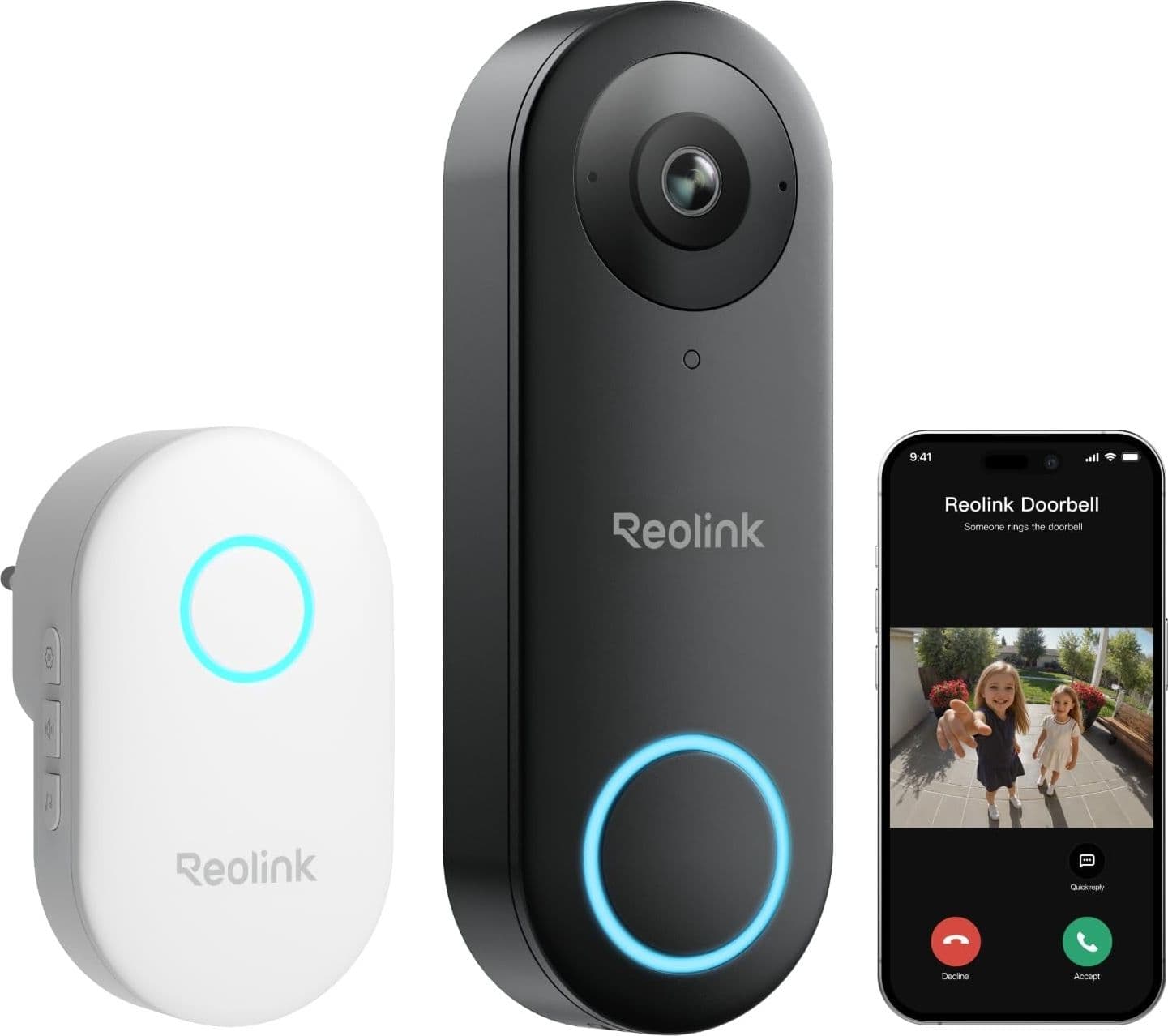 Campanello Video Reolink Reolink Smart 2K+ WiFi Video Doorbell due vie angolo di visione 180° in Video Campanelli Innovamy.it - Milano, commercioVirtuoso.it