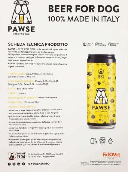 Da Pian 1904 Pawse Birra per Cani 33cl in Biscotti bocconcini e snack 101 Market - Poggibonsi, commercioVirtuoso.it