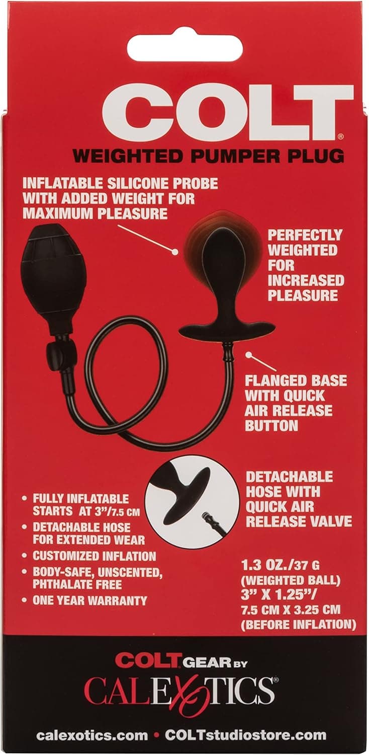 Plug anale gonfiabile pesante Colt silicone nero rimane gonfio anche senza tubo in prodotto Erosdom - Palmi, commercioVirtuoso.it