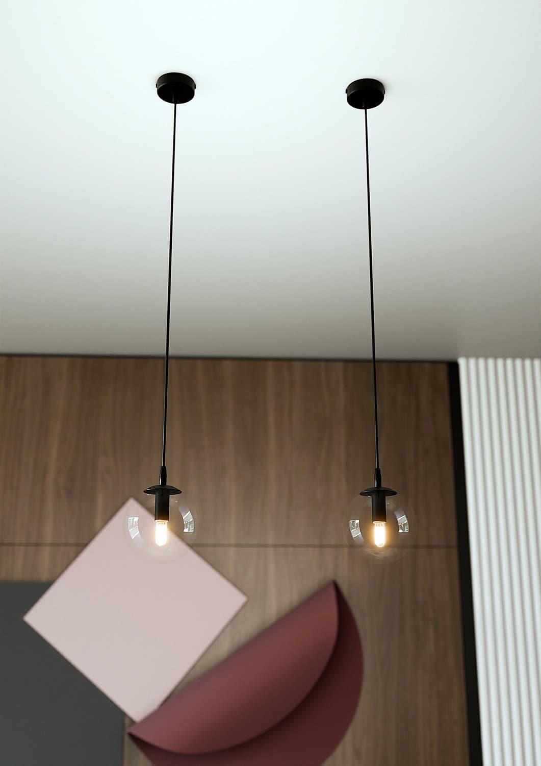 Sospensione Moderna 1 Luce Cosmo In Acciaio Nero E Sfera In Vetro Trasparente in Lampade a sospensione LuceArt - Montecorvino Pugliano, commercioVirtuoso.it