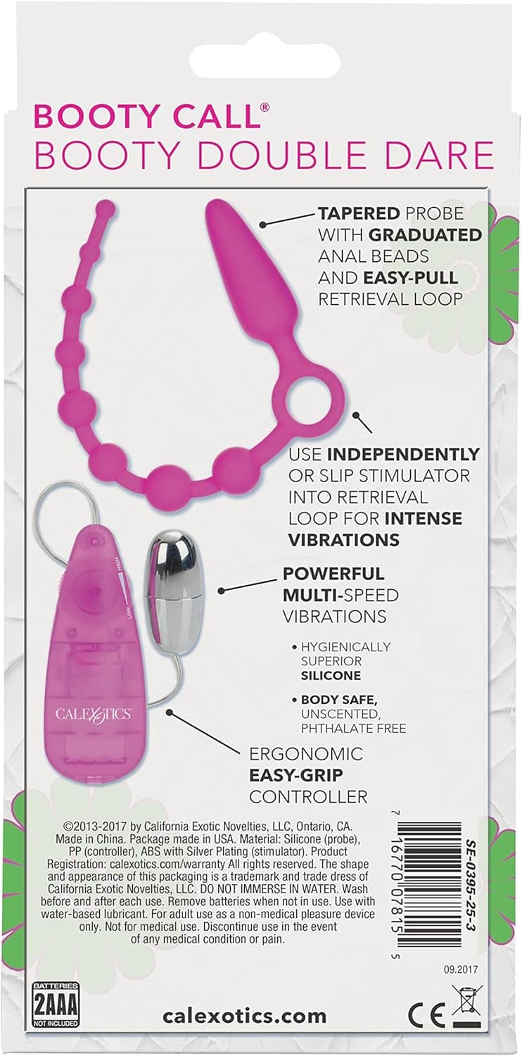 Double Dare Sonda a perle progressive 21 cm con plug anale vibrazioni rosa in prodotto Erosdom - Palmi, commercioVirtuoso.it