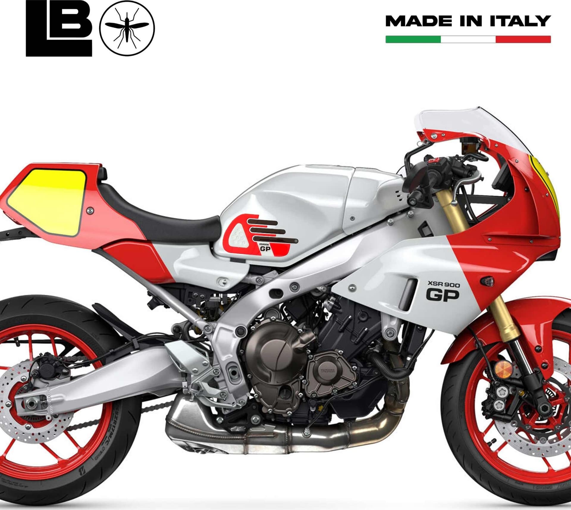 Adesivi 3D Protezioni Laterali Serbatoio compatibili con Yamaha XSR900 GP 2025 in Paraserbatoio LabelBike - Bibbiano, commercioVirtuoso.it