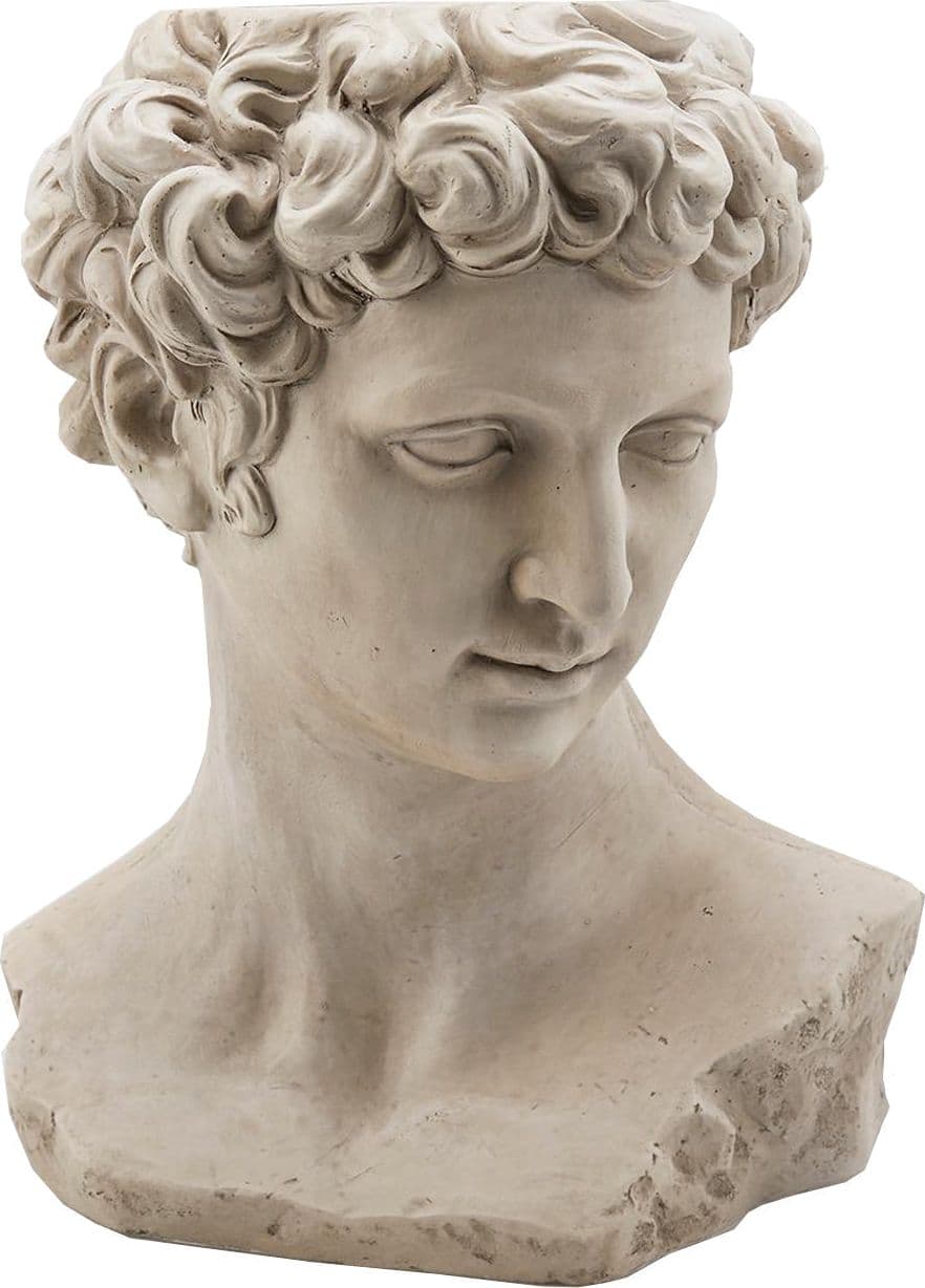 Statua decorativa vaso testa da giardino e veranda scultura greca Bianca – Testa David – Edg Di Enzo De Gasperi