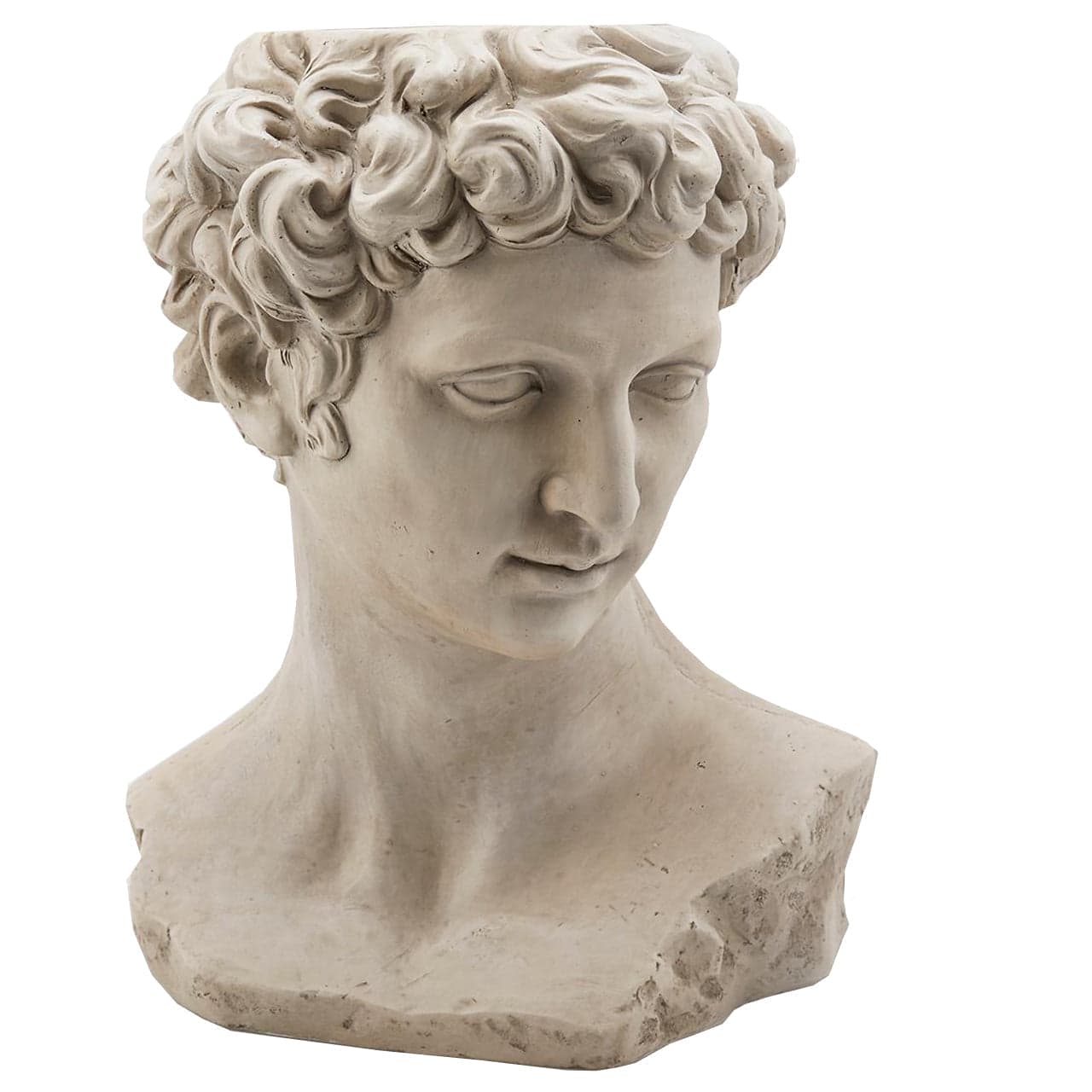 Statua decorativa vaso testa da giardino e veranda scultura greca Bianca - 7